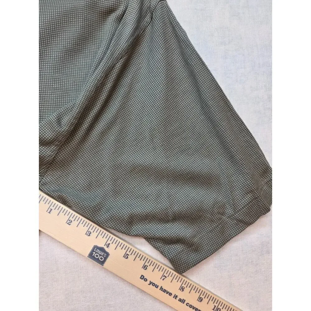 Vintage Nike Golf Shirt Mens Large Shield Logo Checkered Grid Polo Green Y2K